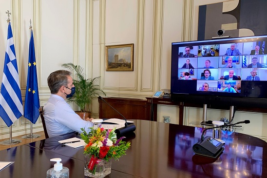 Τηλεδιάσκεψη του Πρωθυπουργού Κυριάκου Μητσοτάκη με βουλευτές της Νέας Δημοκρατίας της ΑΜΘ και την Τοπική Αυτοδιοίκηση