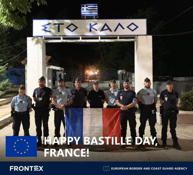 Με φωτογραφία από τις Καστανιές ο Frontex τιμά την εθνική γιορτή της Γαλλίας