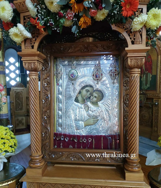 Μέχρι και τις 12 Νοεμβρίου η εικόνα της Παναγίας Φιδούσας στον Άγιο Νεκτάριο Αλεξανδρούπολης