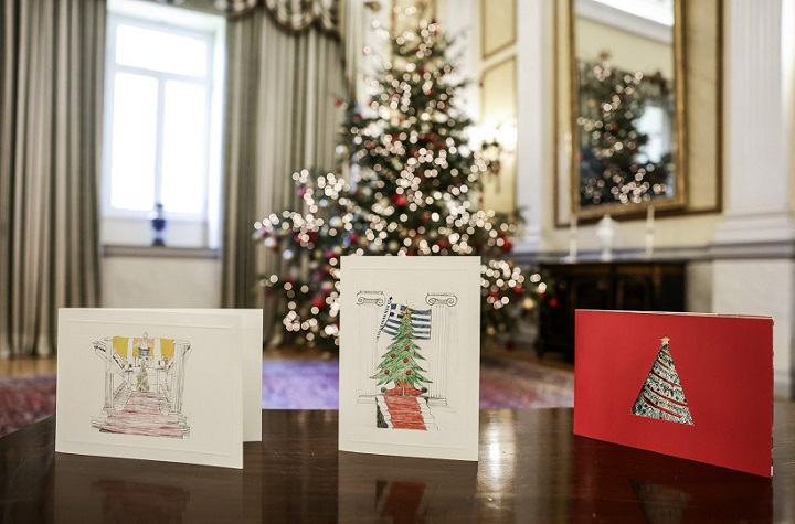 Ζωγραφιά μαθητή από το Σουφλί στην Χριστουγεννιάτικη κάρτα της προέδρου της Δημοκρατίας