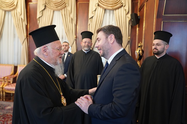 Τον οικουμενικό πατριάρχη συνάντησε ο Νίκος Ανδρουλάκης
