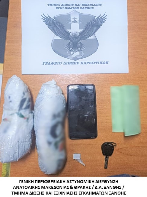 Πάνω από ένα κιλό ηρωίνης κατασχέθηκε από αστυνομικούς του Τμήματος Δίωξης και Εξιχνίασης Εγκλημάτων Ξάνθης