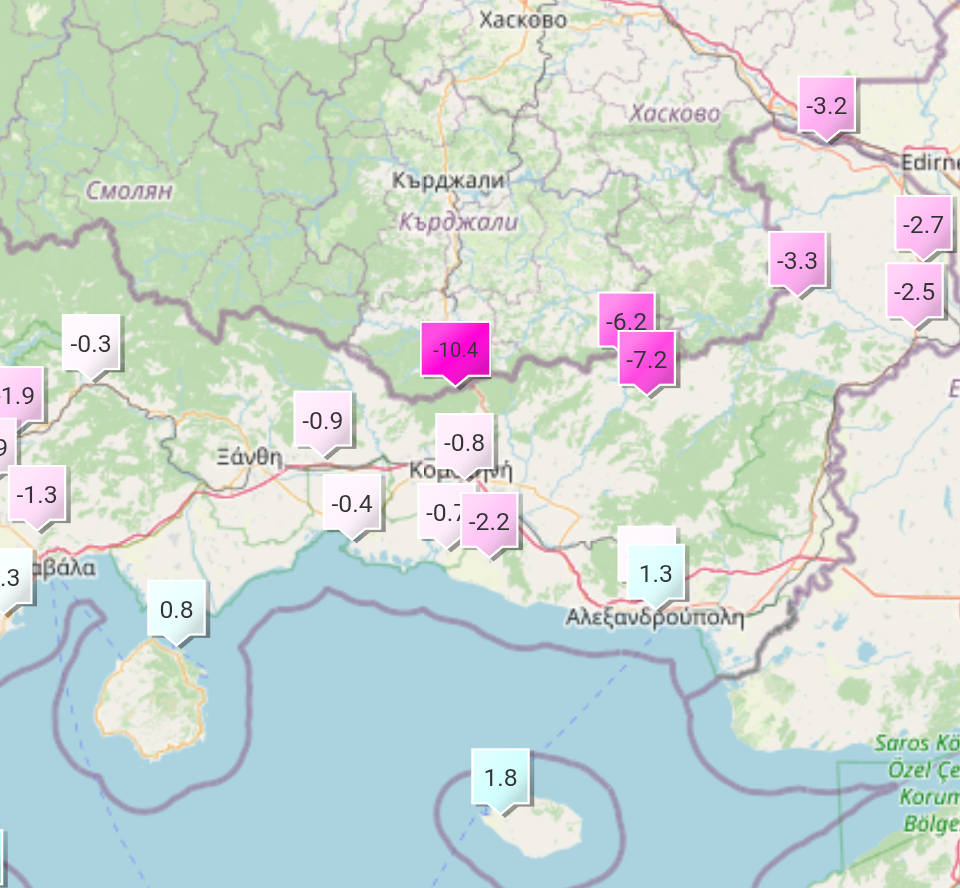 Συνθήκες παγετού στα ορεινά και τον Βόρειο Έβρο Συνθήκες παγετού στα ορεινά και τον Βόρειο Έβρο