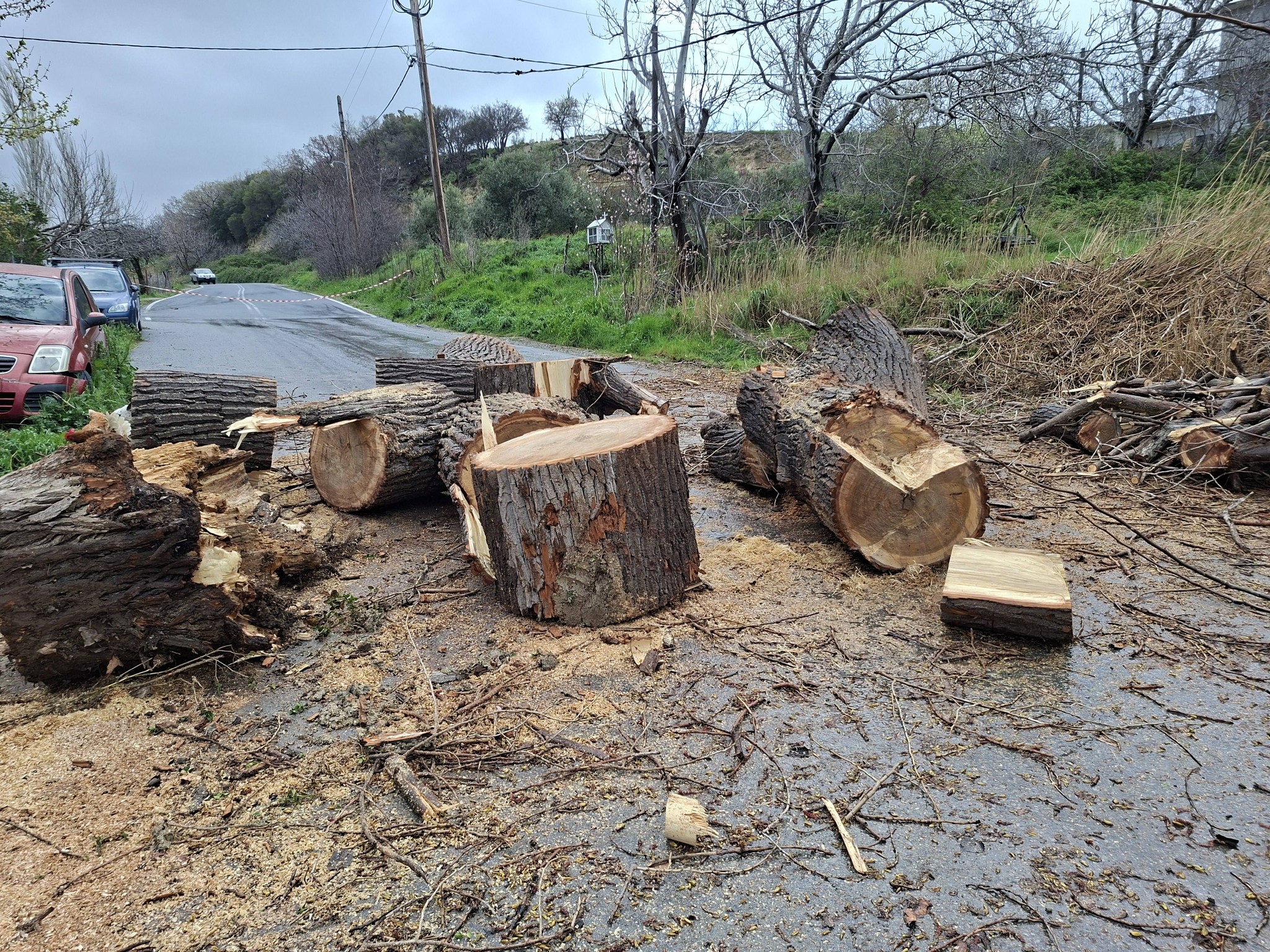 Σαμοθράκη: προβλήματα από την κακοκαιρία Erminio στο οδικό δίκτυο – κόπηκαν και καλώδια